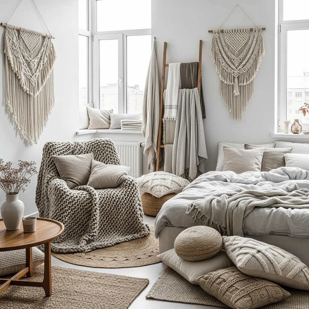 Estudio con textiles minimalistas